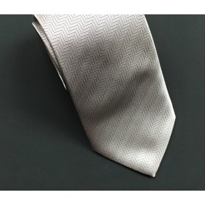 Silver Herringbone Tie
